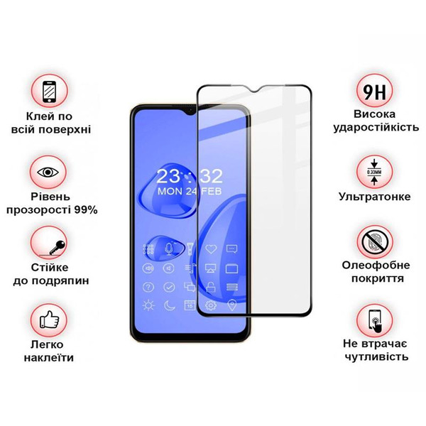 Защитное стекло BeCover для Oppo A57s Black (708550)