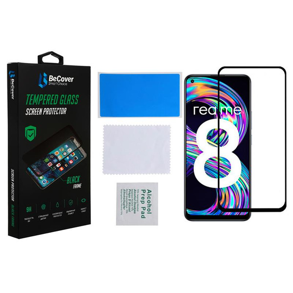 Защитное стекло BeCover для Realme 8/8 Pro Black (706684)