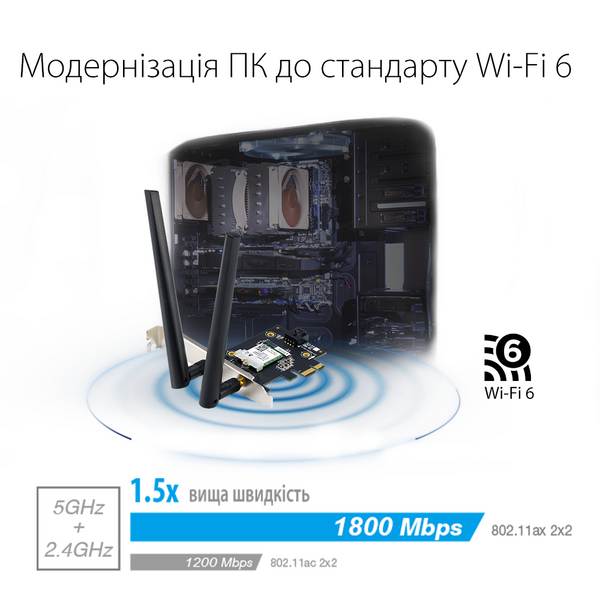 Беспроводной адаптер Asus PCE-AX1800 (90IG07A0-MO0B00)
