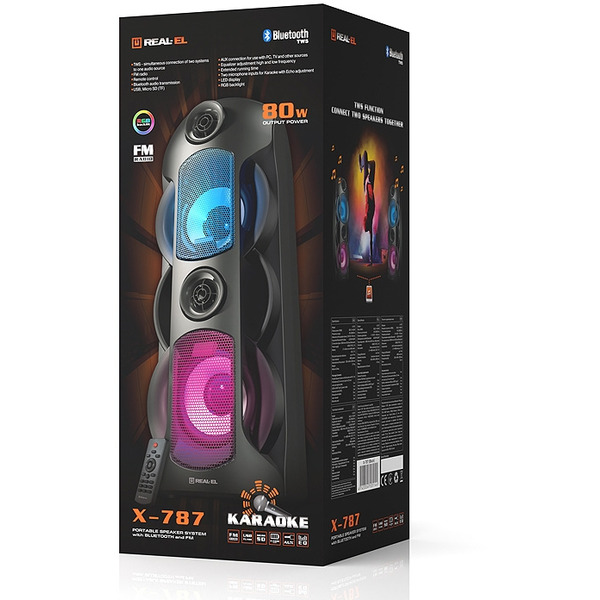 Портативна колонка REAL-EL X-787 Black