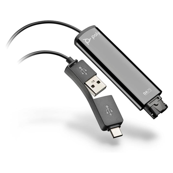 Переходник Poly DA75 USB - QD для гарнитур EncorePro, USB-A, USB-C черный (786C6AA)
