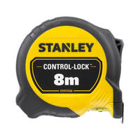 Рулетка измерительная CONTROL-LOCK длиной 8 м, шириной 25 мм, в прорезиненном корпусес, двухсторонней шкалой STANLEY STHT37232-0