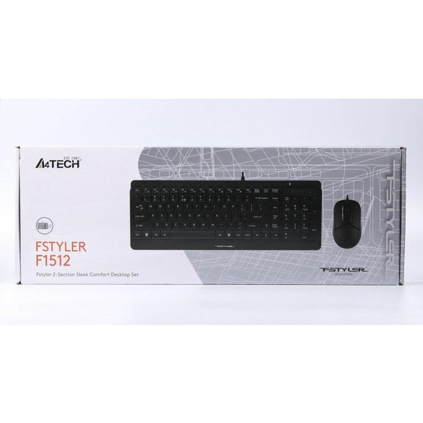 Комплект (клавиатура, мышь) A4Tech F1512 Black