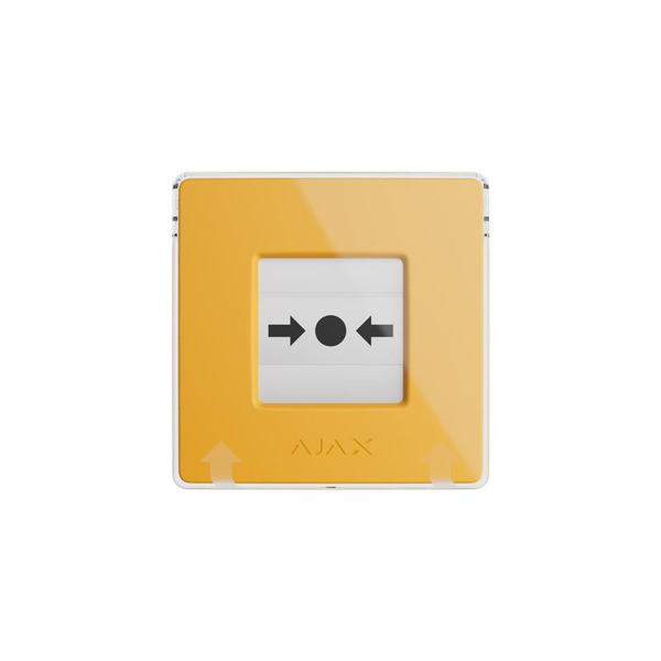 Бездротова настінна кнопка пожежної тривоги Ajax ManualCallPoint Jeweller Yellow