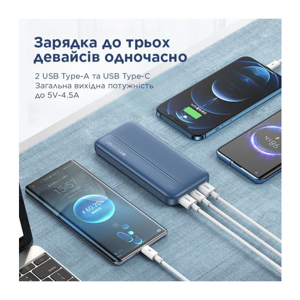 Зовнішній акумулятор (Power Bank) Remax RPP-213 Tinyl 20000mAh Blue (RPP-213)