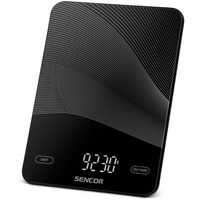 Ваги Sencor кухонні, 10кг, акумулятор 250mAh, USB-C, сенс. керув., пластик, чорний