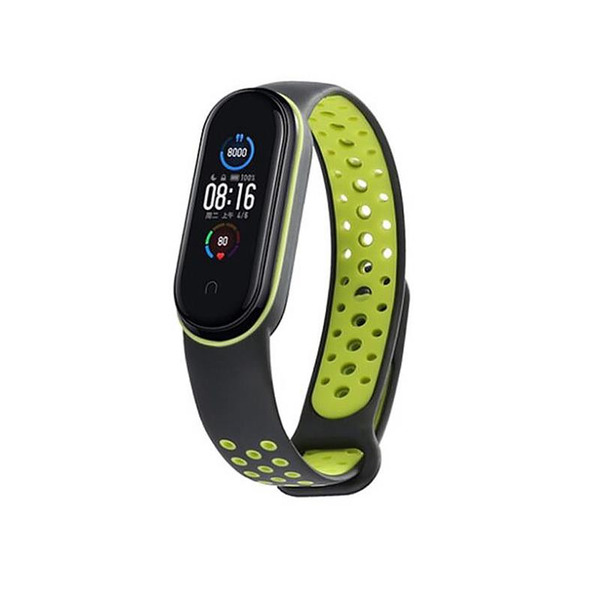 Ремешок BeCover Nike Style для Xiaomi Mi Smart Band 5/Mi Smart Band 6 Black-Green (705152)