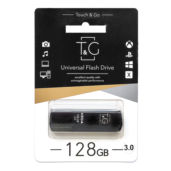 USB-Флешка USB 3.0 128GB T&G 121 Vega Series Black (TG121-128GB3BK)