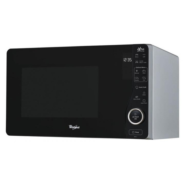 Мікрохвильова піч Whirlpool, 25л, електронне упр., 800Вт, гриль, дисплей, чорний