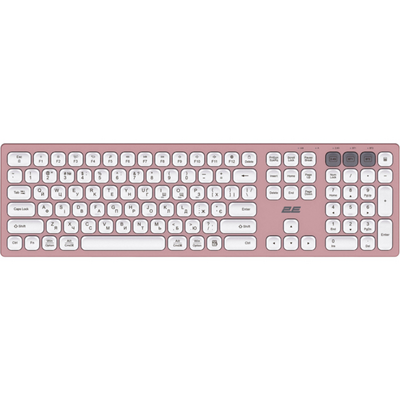 Клавиатура беспроводная 2E KS270 WL/BT EN/UKR Pink/White (2E-KS270WBPN_UA)