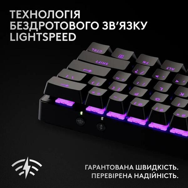 Клавиатура беспроводная Logitech G PRO X 60 TKL GX Optical Black Tactile (920-011911)