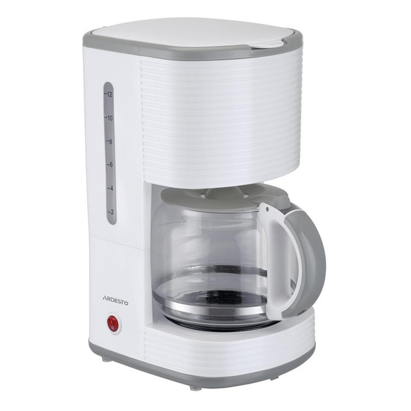 Кавоварка Ardesto крапельна White stripes 1.5л, мелена, біло-сірий