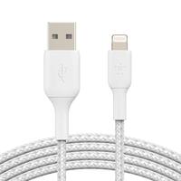 КабельUSB-A > Lightning заряджання/синхронізації Belkin 1м, плетений, білий