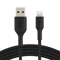 Кабель USB-A > Lightning заряджання/синхронізації Belkin 2м, плетений, чорний