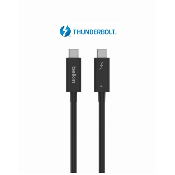 Кабель USB-C > USB-C заряджання/синхронізації Belkin 2м, 100Вт, Type-C Thunderbolt, 40Гбс, чорний