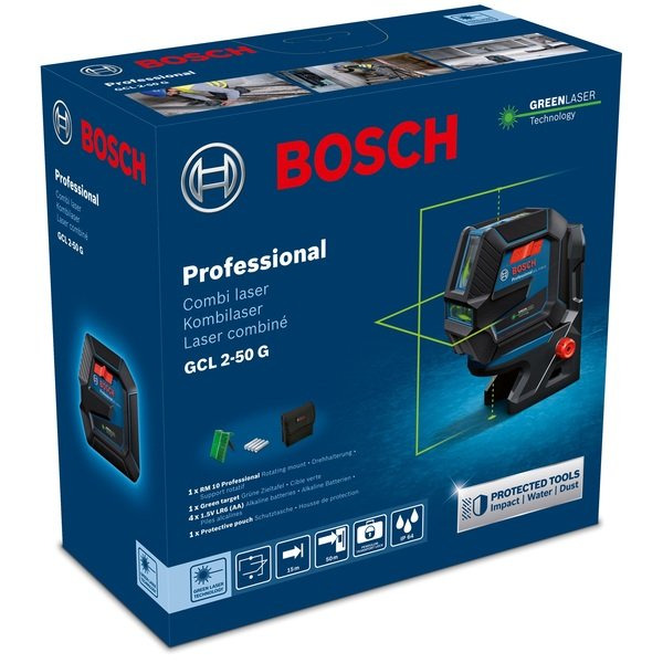 Лазерний нівелір Bosch Professional GCL 2-50 G з тримачем RM 10 (0.601.066.M00)