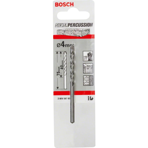 Свердло по бетону Bosch CYL-3, 4х40х75мм SilverPercussion (2.608.597.656)