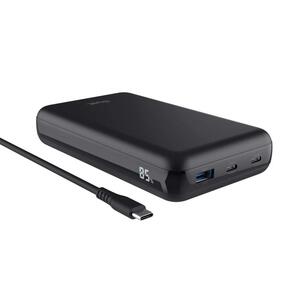 Зовнішній акумулятор (Power Bank) Trust Laro, 20000 мА·год, USB-A/2хUSB-C, 100w, чорний
