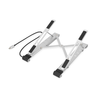 Підставка для ноутбука DIGITUS Variable Notebook Stand, до 17'', USB-C Dock 5-Port, сіра