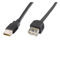 Кабель USB-A (M/F) заряджання/синхронізації, DIGITUS, 1.8м, чорний