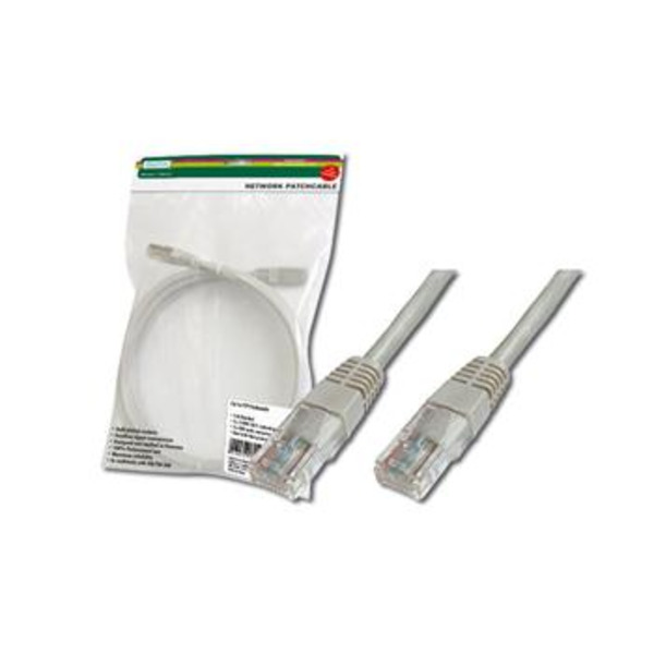 Патч-корд DIGITUS САТ 5e UTP, 3м, AWG 26/7, Cu, PVC, сірий