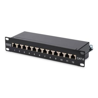 Патч-панель DIGITUS CAT 6 STP, 10", 1U, 12 портів, зібрана
