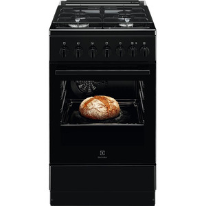 Плита Electrolux комбінована, 57л, 50x60см, конвекція, чорний