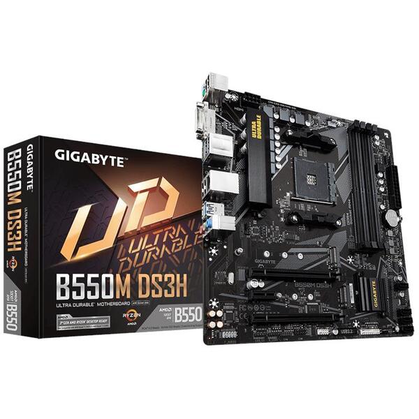 Материнська плата GIGABYTE B550M DS3H sAM4 B550 4xDDR4 M.2 HDMI DVI mATX