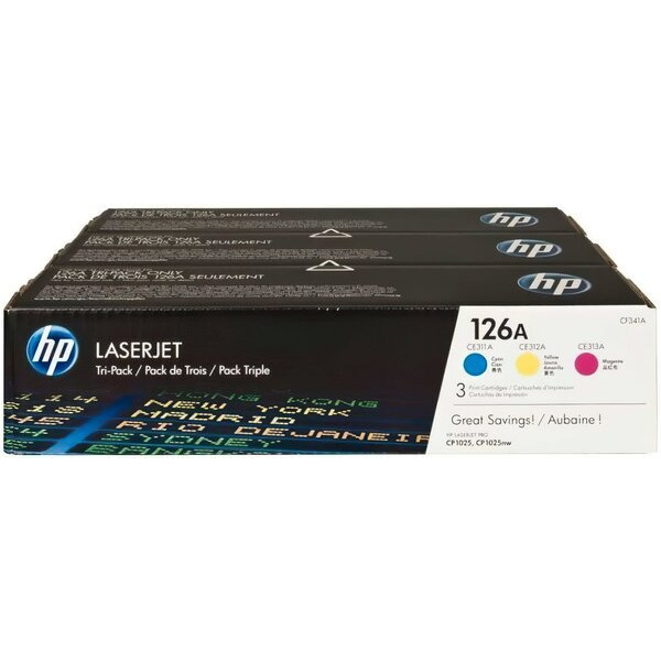 Картридж лазерний HP LJ 126A CYM CP1025/CP1025nw/M175a/ M175nw Tri-Pack (CF341A)
