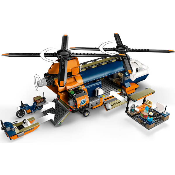 Блоковий конструктор LEGO 60437 City Вертолет в базовом лагере для исследования джунглей(60437)