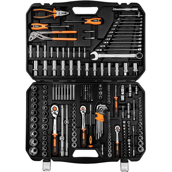 Набір інструментів Neo Tools, 233шт, 1/2", 1/4", 3/8", CrV, кейс (10-078)
