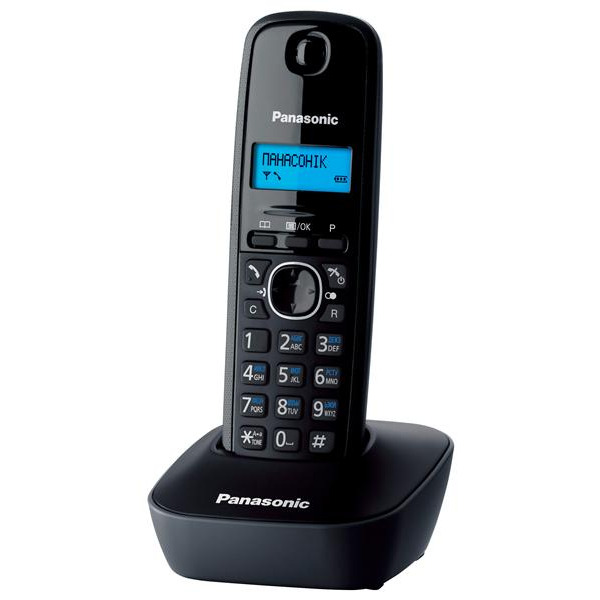 Радіотелефон DECT Panasonic KX-TG1611UAH, чорно-сірий
