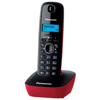 Радіотелефон DECT Panasonic KX-TG1611UAR, чорно-червоний