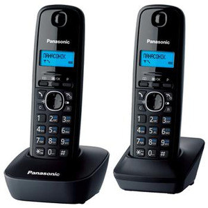 Радіотелефон DECT Panasonic KX-TG1612UAH, чорно-сірий