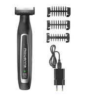 Тример Rowenta Forever Sharp, для бороди і вусів, мережа+акум., роторний мотор, насадок-3, сталь, чорний