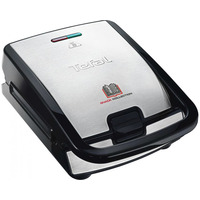 Мультимейкер Tefal Snack collection 700Вт, тефлон, 3 пластини, корпус-нержав.сталь/пластик, чорний