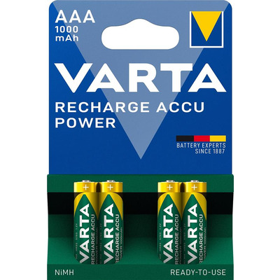 Аккумулятор Varta Rechargeable Accu AAA/HR03 NI-MH 1000 mAh BL 4шт (05703301404)