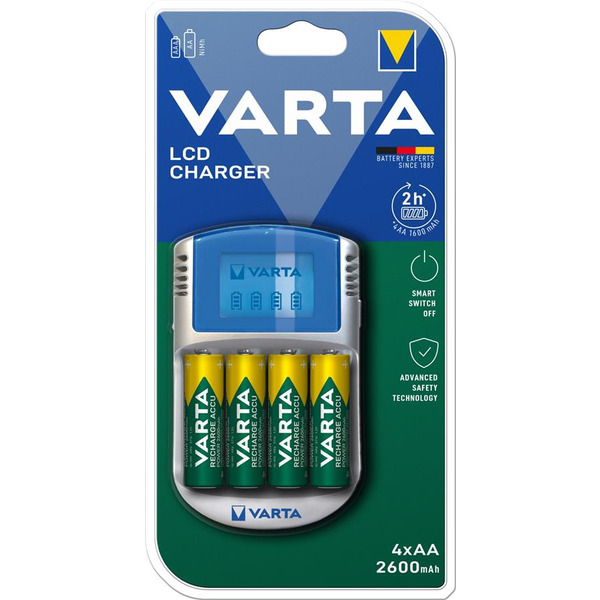 Зарядний пристрій Varta LCD Charger 4хNI MH AA2600 мА•год