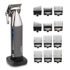 Машинка для стриження  Babyliss, мережа+акум., вібраційний мотор, насадок-10, кейс, чохол, гребінець у компл., сталь, сірий