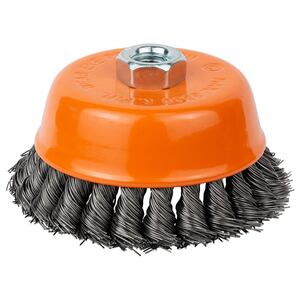 Щітка дротяна чашоподібна Ø100мм М14×2 мм (сталева кручена) GRAD (9042105)