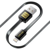Кабель Luxe Cube Flat USB - Lightning (M/M),  1 м, черный (2231252964019)