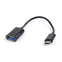 Кабель Cablexpert USB - USB Type-C V 2.0 (F/M), 0.2 м, черный (AB-OTG-CMAF2-01)