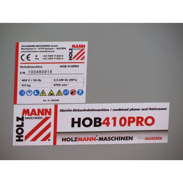 Фуговально-рейсмусовый станок Holzmann HOB 410PRO