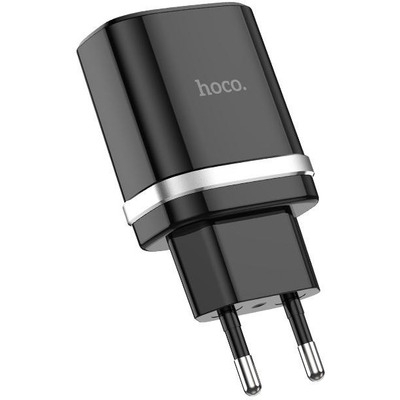 Мережевий зарядний пристрій Hoco C12Q, QC 3.0, PD 18W, Cable Type-C, Black