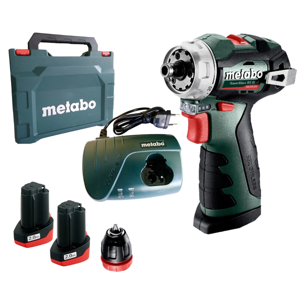 Акумуляторний безщітковий дриль-шуруповерт Metabo PowerMaxx BS BL Q 12V 2x2Ah Li-Power ЗП LC 40 в пластиковому кейсі