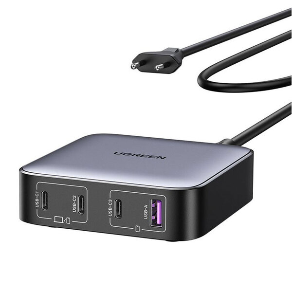 Зарядний пристрій 4xUSB 100W (3хUSB-C+USB-A) Gan Nexode Series чорний CD328 Ugreen