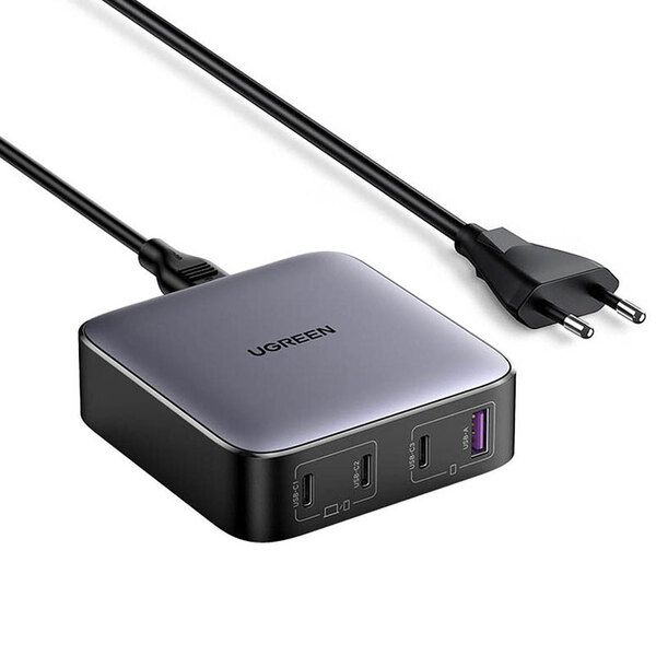 Зарядний пристрій 4xUSB 100W (3хUSB-C+USB-A) Gan Nexode Series чорний CD328 Ugreen