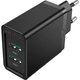 Зарядний пристрій 2xUSB 36W (2xUSB-A) QC3.0 чорний Vention