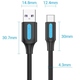 Кабель USB 2.0 AM-Type-C M, 0.5 м, 5.0A, (25W) PVC чорний Vention