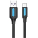 Кабель USB 2.0 AM-Type-C M, 0.5 м, 5.0A, (25W) PVC чорний Vention